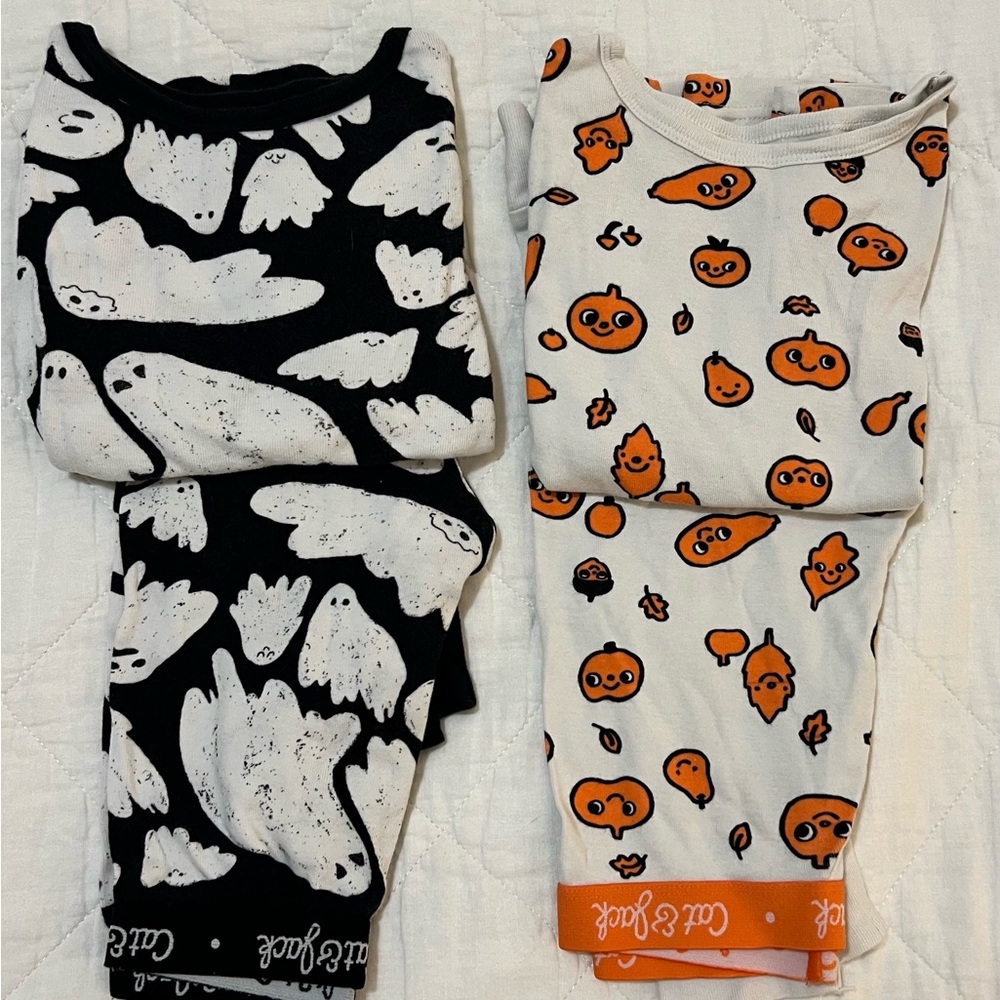 Cat & Jack Ghost and Pumpkin Pajama Bundle